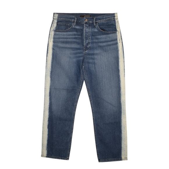 3X1 $210 High Rise‎ Stretch Denim Ankle Jean Bleached Side Stripe Size 31 - Picture 1 of 4